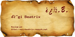 Ági Beatrix névjegykártya
