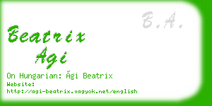 beatrix agi business card