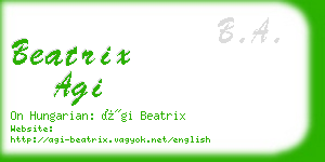 beatrix agi business card
